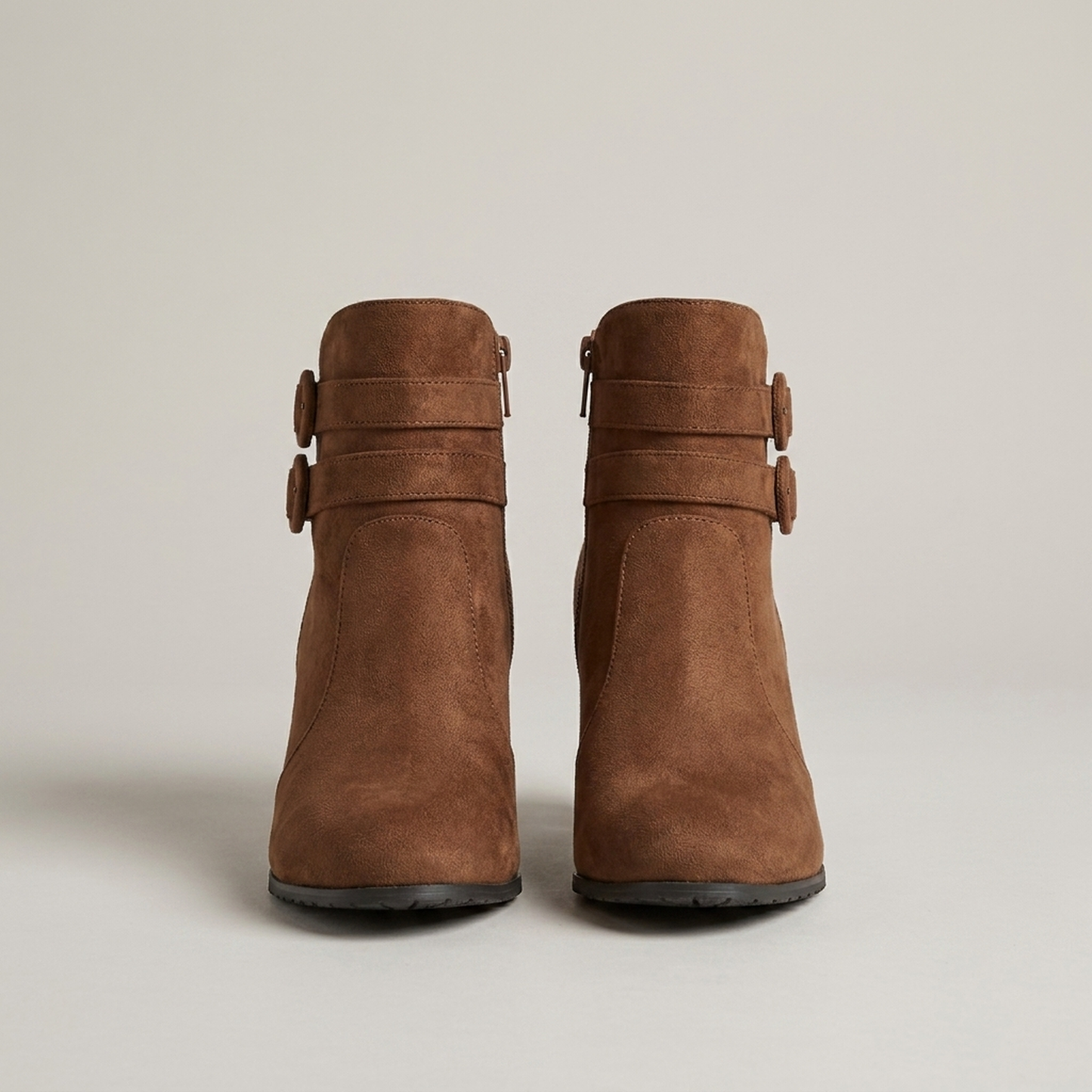 PLUXSTYLE::numise::womens-buckle-detail-cowboy-boots::pack-brown
