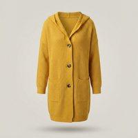 PLUXSTYLE::numise::longline-hooded-cardigan::pack-yellow