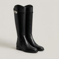 PLUXSTYLE::numise::buckle-detail-knee-high-boots::closeup-detail