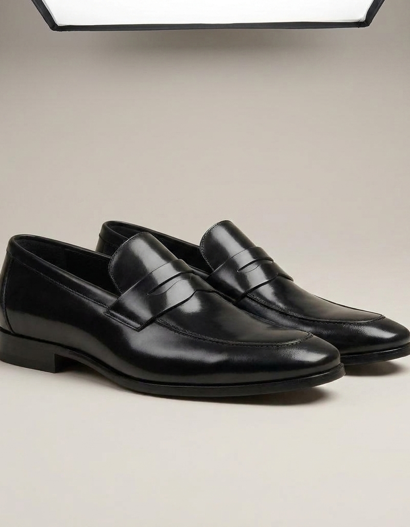 PLUXSTYLE::numise::mens-square-toe-penny-loafers::closeup-detail