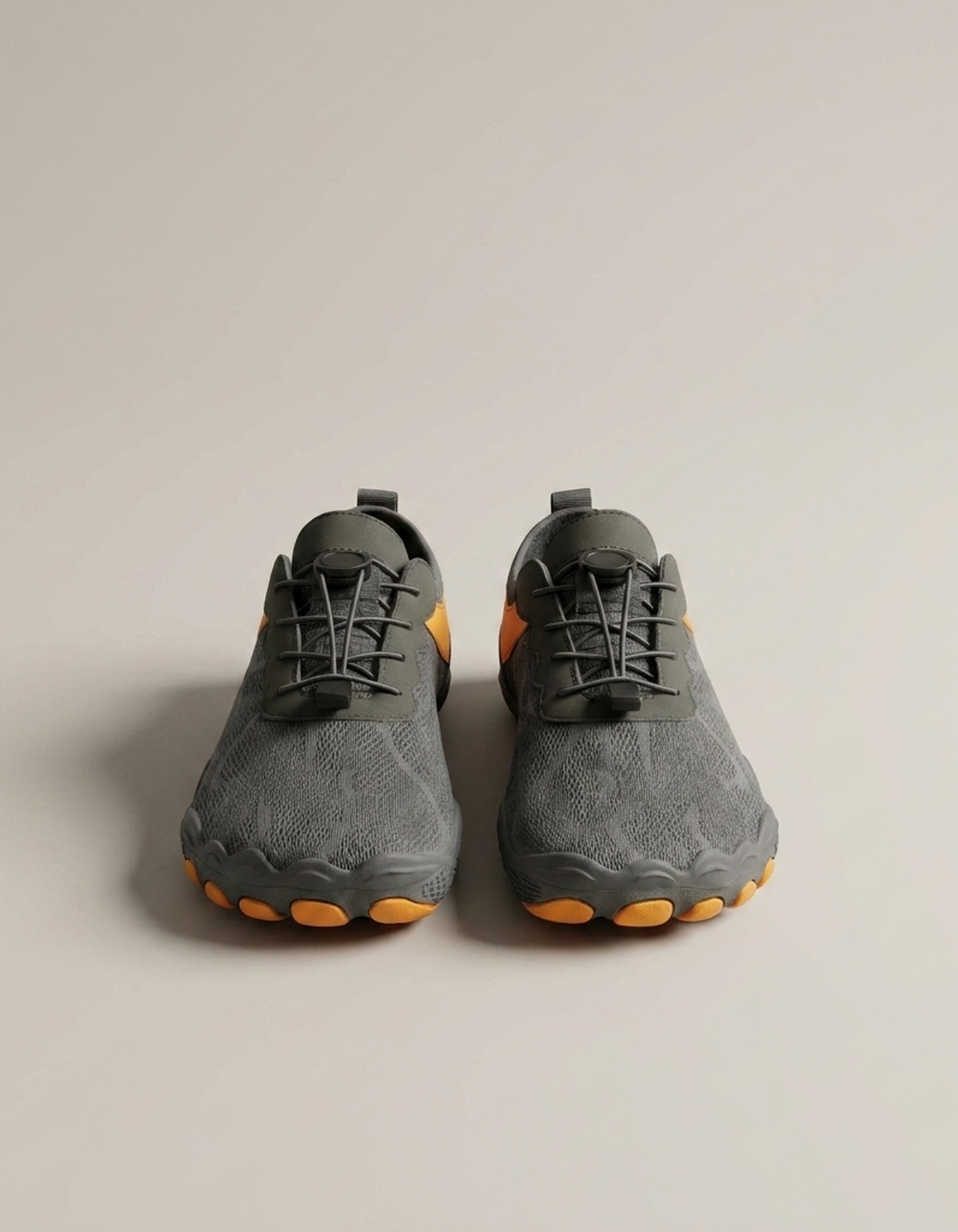 PLUXSTYLE::numise::mens-toggle-lace-barefoot-sneakers::pack-grey