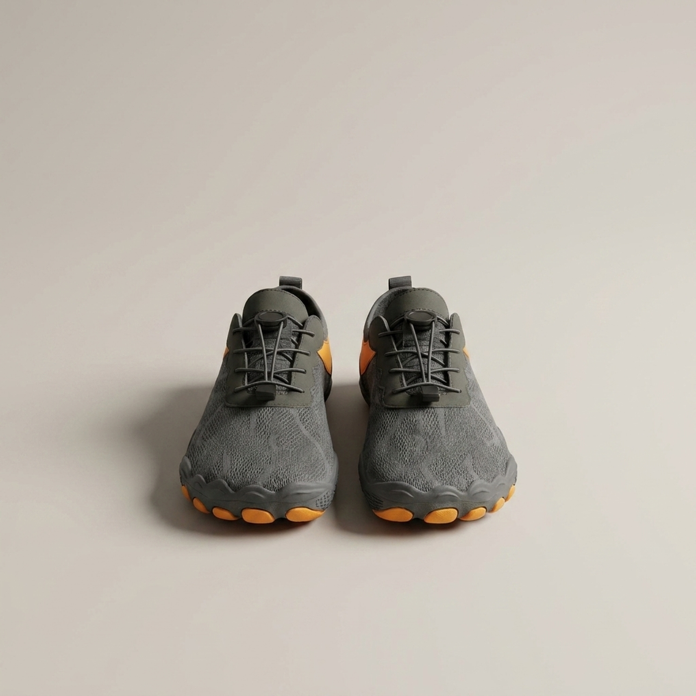 PLUXSTYLE::numise::mens-toggle-lace-barefoot-sneakers::pack-grey