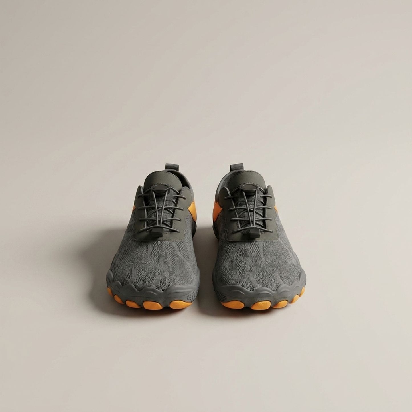 PLUXSTYLE::numise::mens-toggle-lace-barefoot-sneakers::pack-grey
