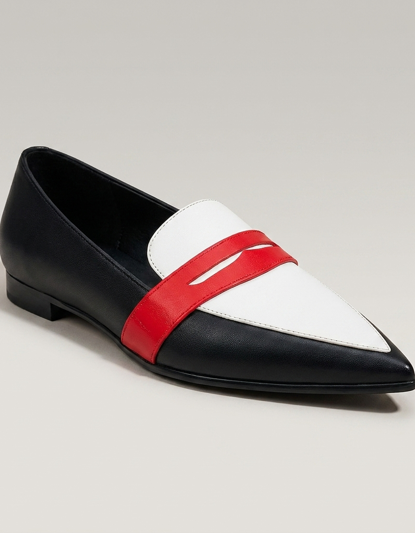 PLUXSTYLE::numise::chiara-color-block-loafers::closeup-hero