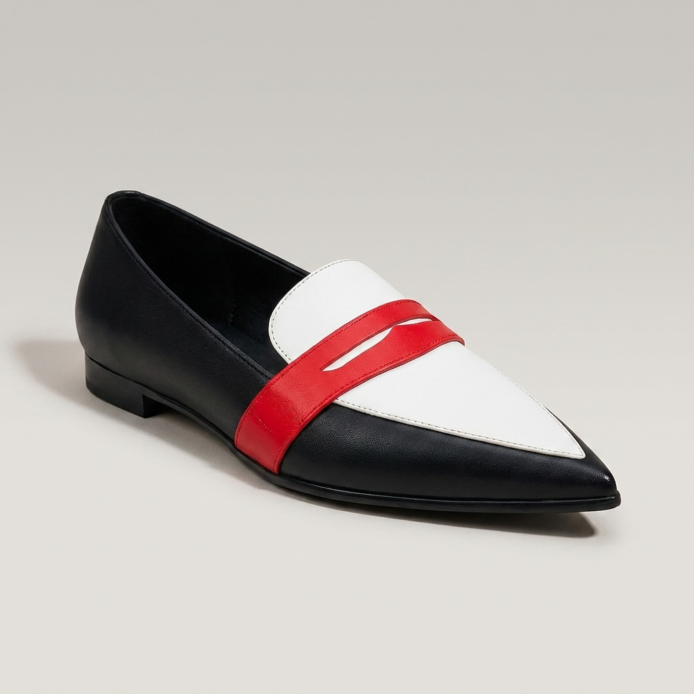 PLUXSTYLE::numise::chiara-color-block-loafers::closeup-hero