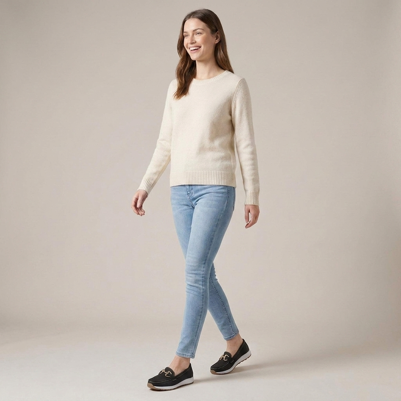 PLUXSTYLE::numise::ava-gold-buckle-comfort-loafers::zoom-out