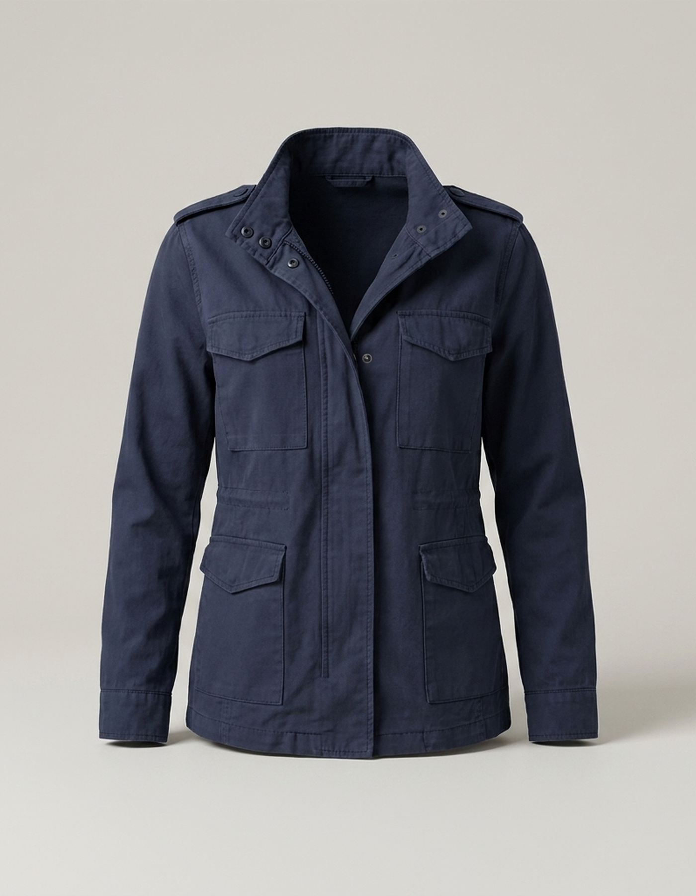 PLUXSTYLE::numise::military-inspired-utility-parka::pack-navy-blue