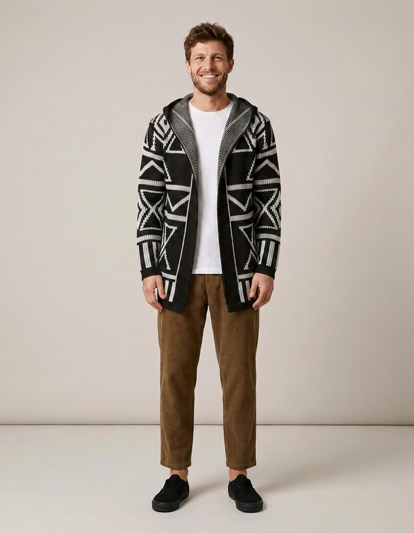 PLUXSTYLE::numise::adrien-hooded-cardigan::front