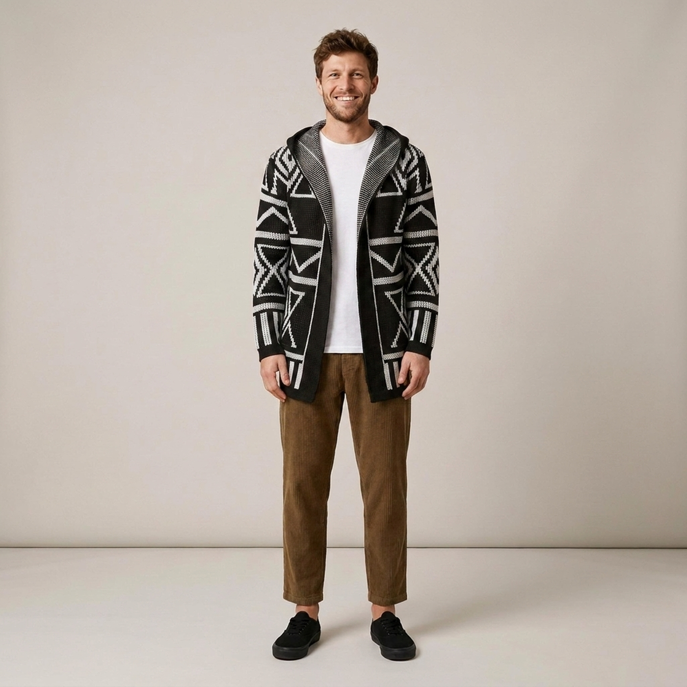 PLUXSTYLE::numise::adrien-hooded-cardigan::front