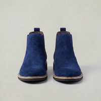 PLUXSTYLE::numise::mens-gray-slip-on-chelsea-boots::pack-blue