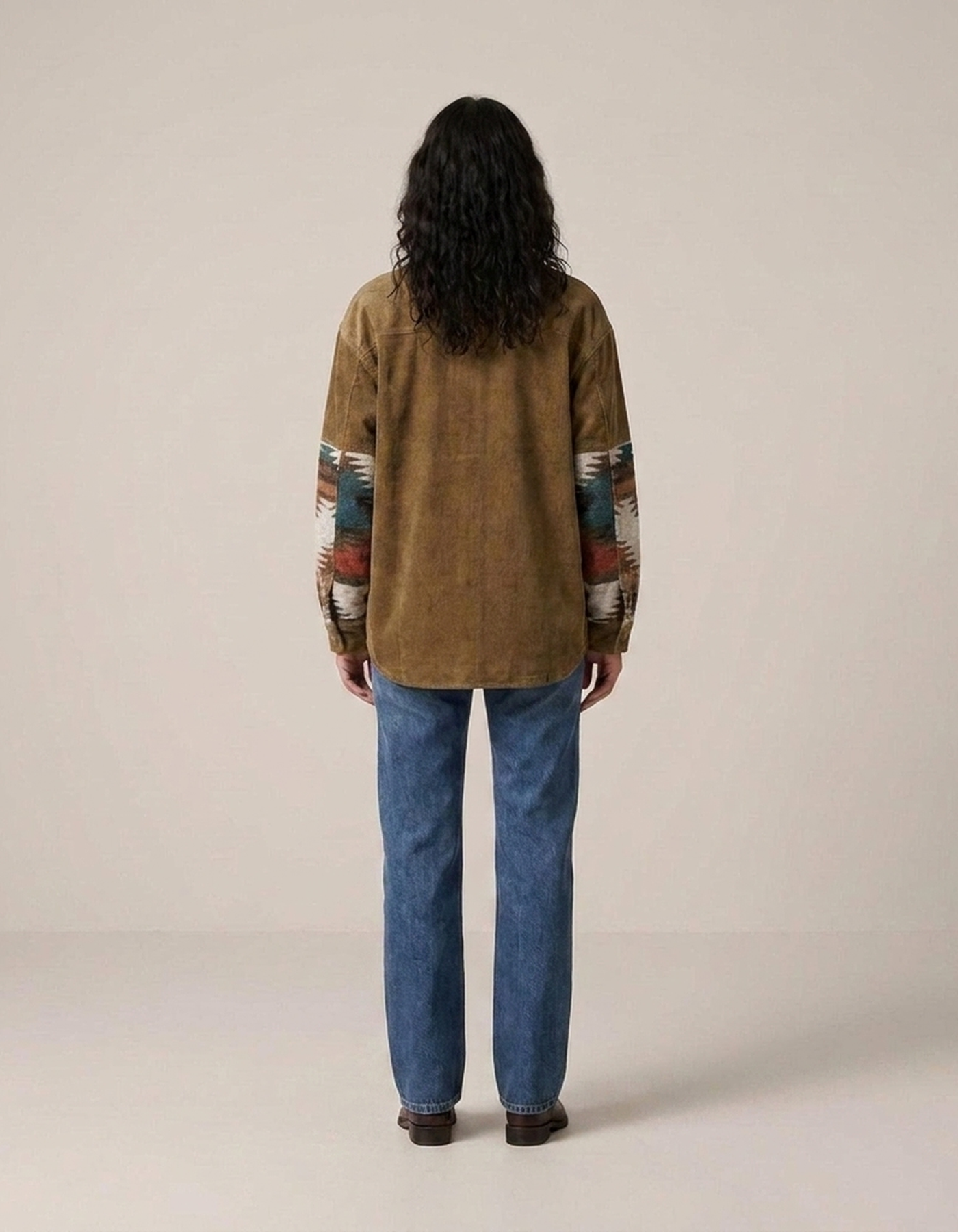 PLUXSTYLE::numise::aztec-print-shirt-jacket::back