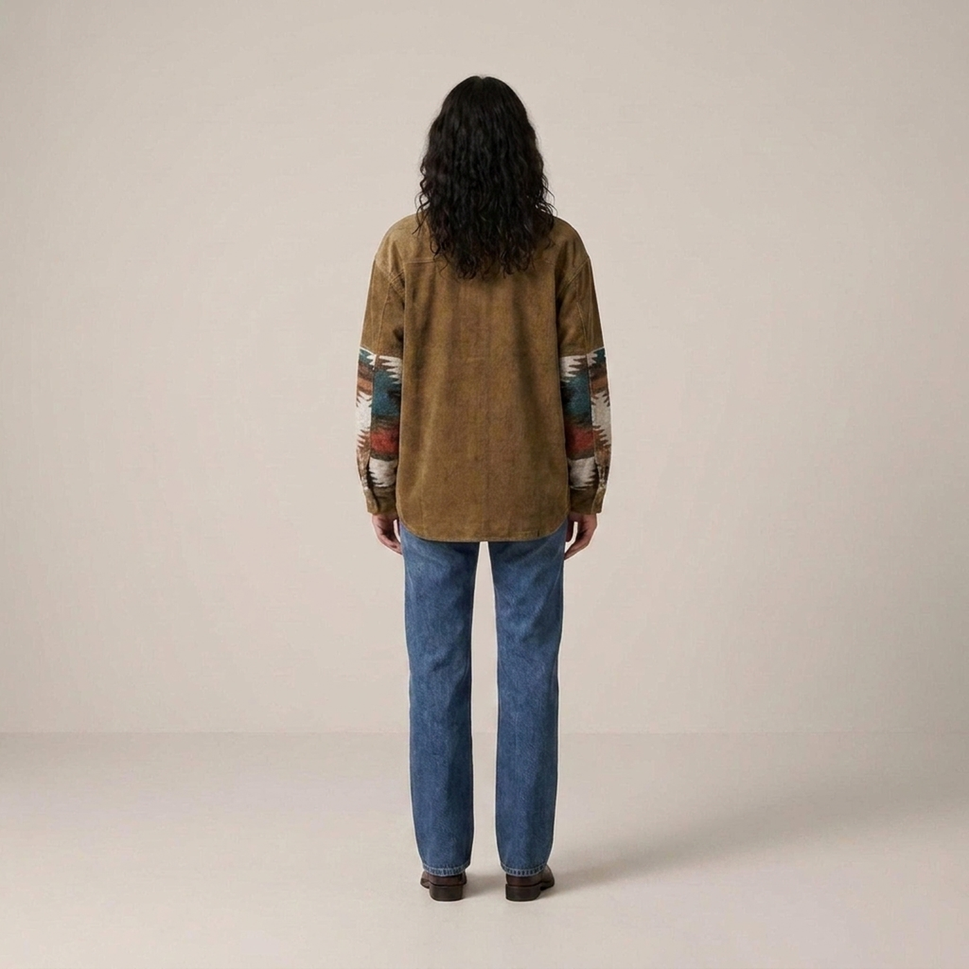 PLUXSTYLE::numise::aztec-print-shirt-jacket::back