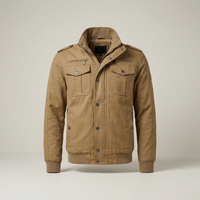 PLUXSTYLE::numise::aiden-stand-collar-parka::pack-khaki