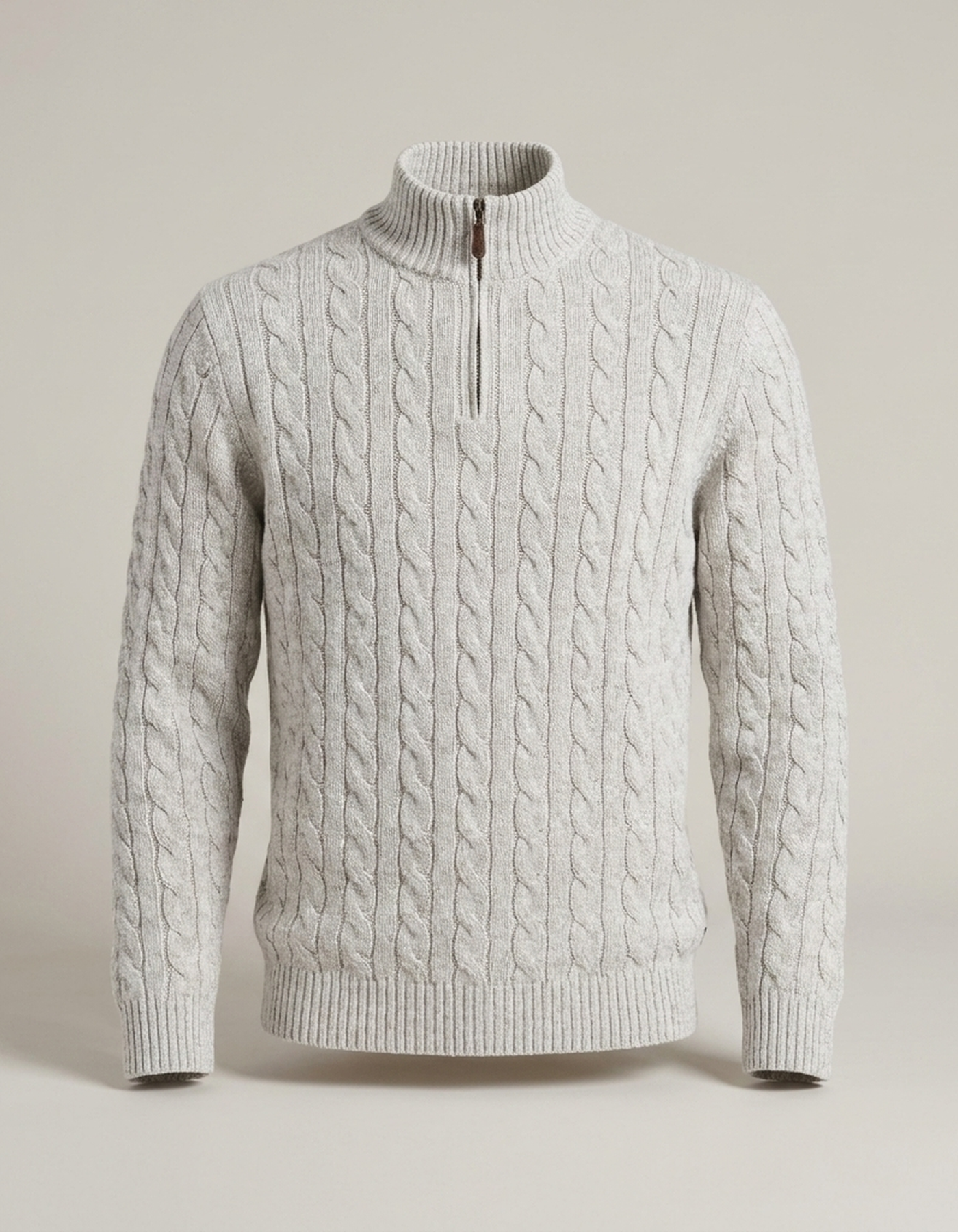 PLUXSTYLE::numise::mens-cable-textured-half-zip-sweater::pack-grey