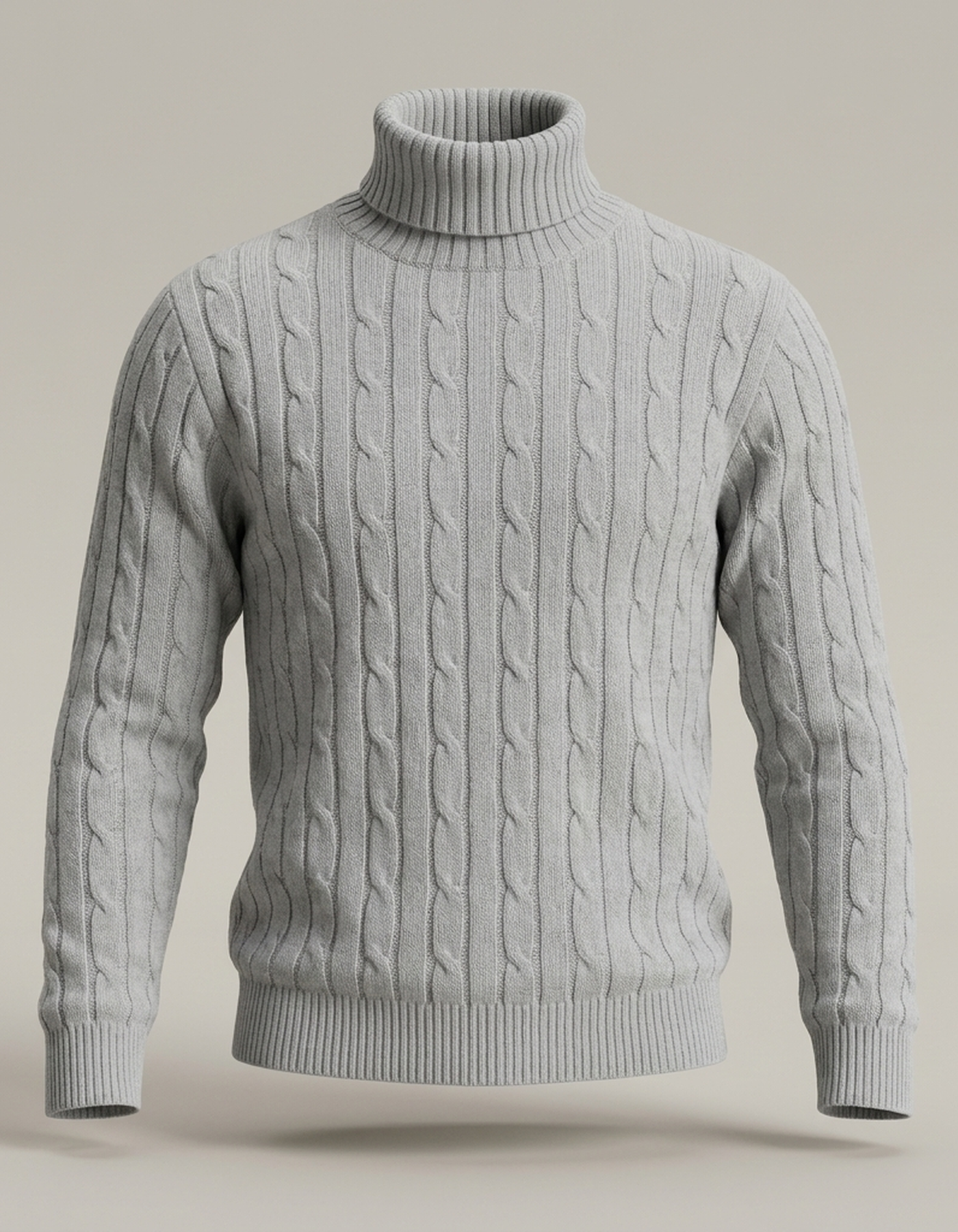 PLUXSTYLE::numise::mens-cable-turtleneck-sweater::pack-light-gray