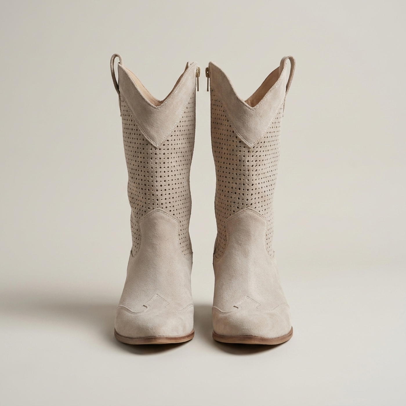 PLUXSTYLE::numise::supportive-mid-calf-cowboy-boots::pack-beige
