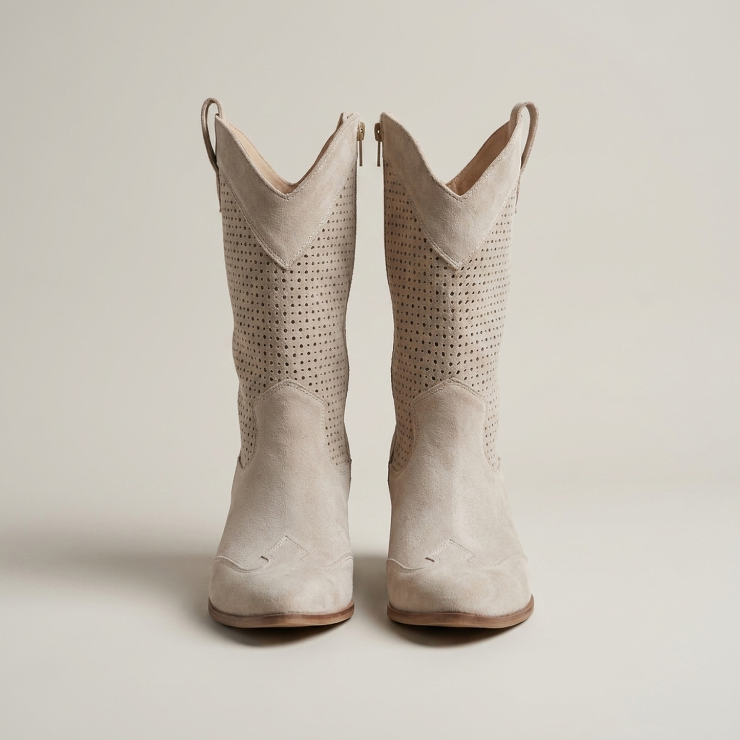 PLUXSTYLE::numise::supportive-mid-calf-cowboy-boots::pack-beige
