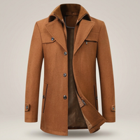 PLUXSTYLE::numise::mens-stand-collar-business-parka::pack-brown