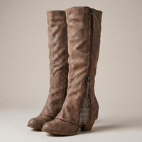 PLUXSTYLE::numise::moana-block-heel-knee-high-boots::closeup-detail