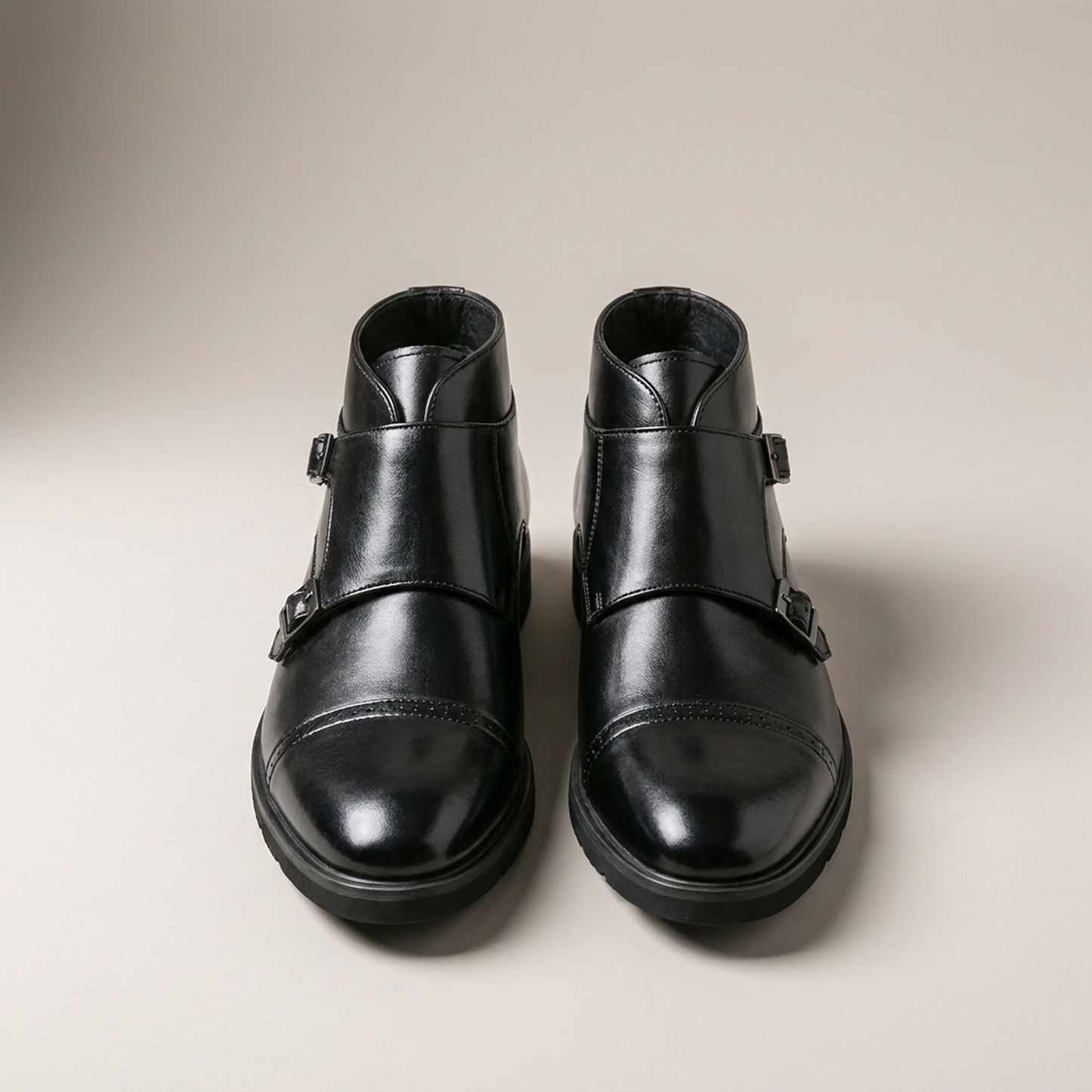 PLUXSTYLE::numise::mens-double-monk-ankle-boots::pack-black