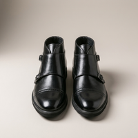 PLUXSTYLE::numise::mens-double-monk-ankle-boots::pack-black