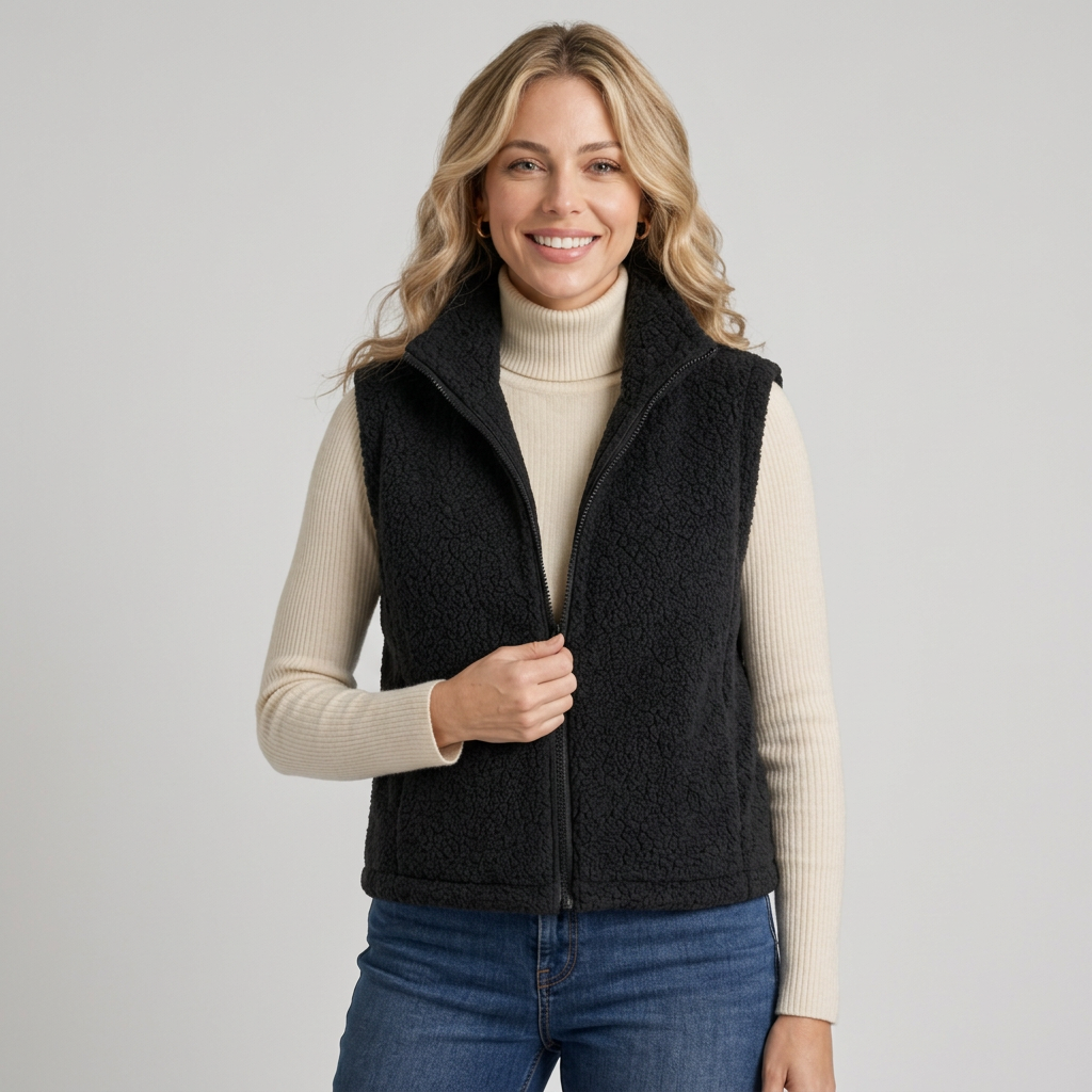 Eliza | Women's Cropped Puffer Vest with Stand Collar