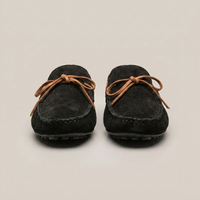 PLUXSTYLE::numise::mens-bow-lace-driving-loafers::pack-black