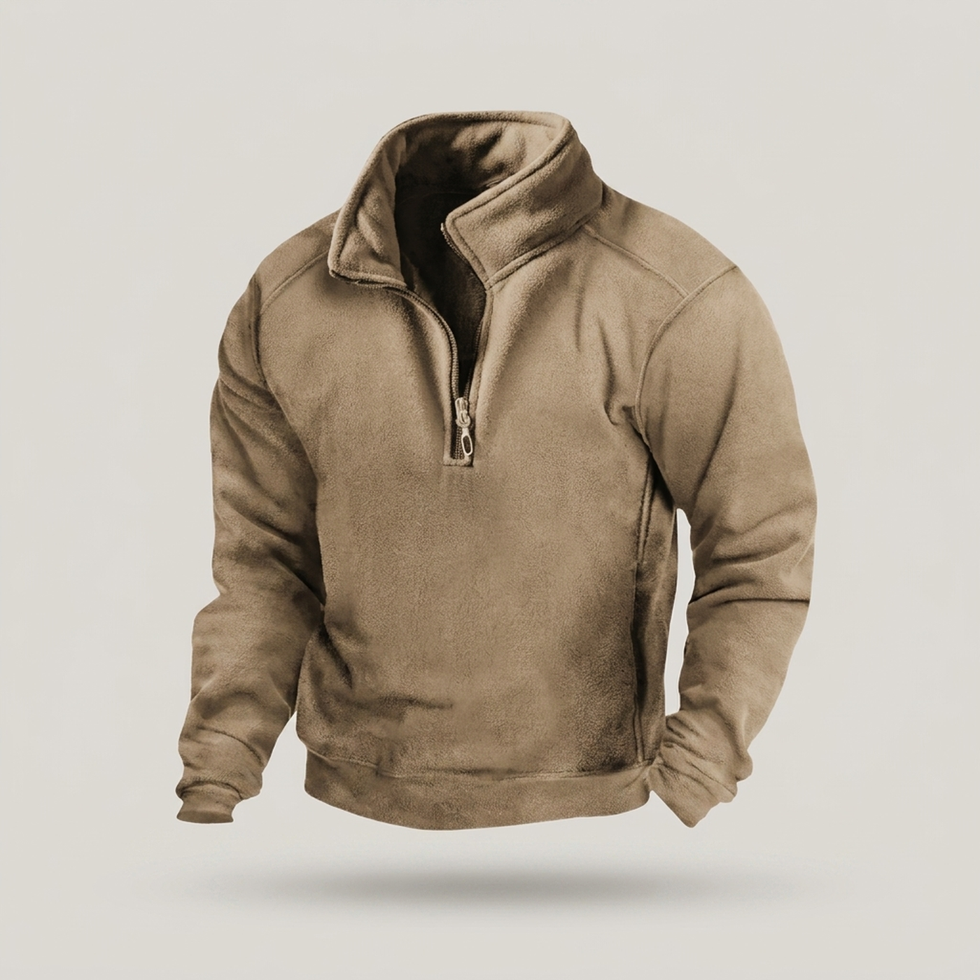 PLUXSTYLE::numise::mens-quarter-zip-parka::pack-khaki