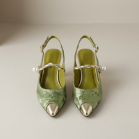 PLUXSTYLE::numise::amelie-pearl-strap-slingback-pumps::pack-green
