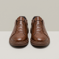PLUXSTYLE::numise::mens-ridged-sole-slip-on-sneakers::pack-brown