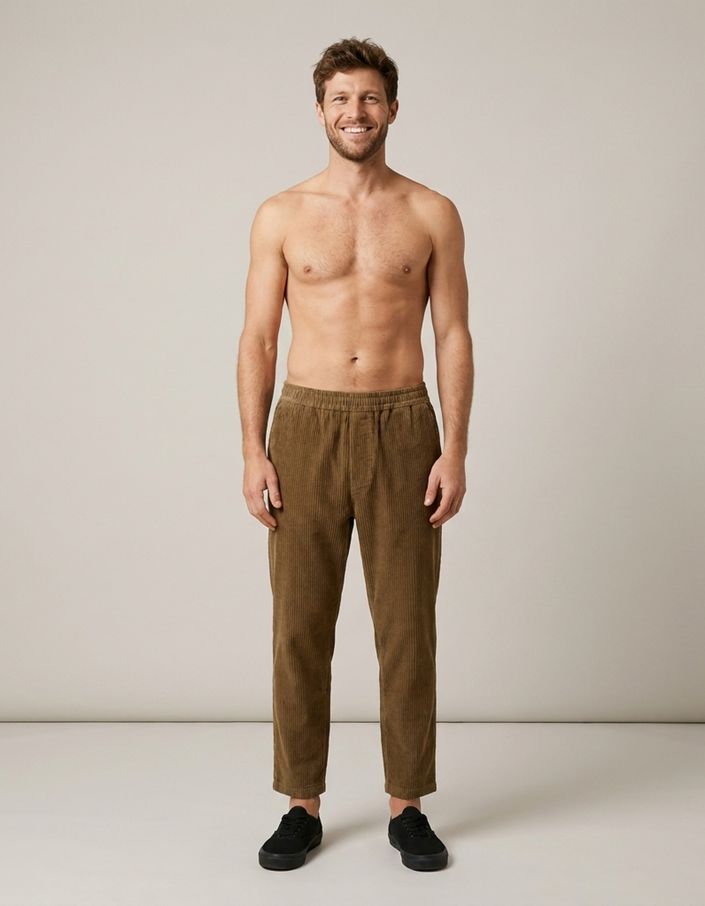 PLUXSTYLE::numise::mens-easy-waist-straight-leg-pants-1::front