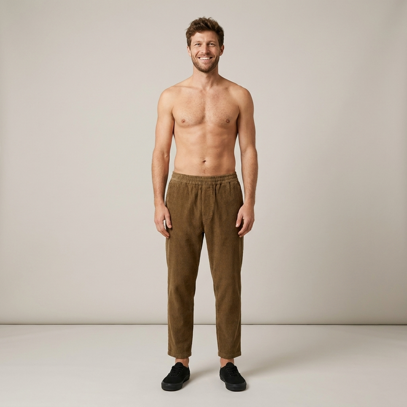 PLUXSTYLE::numise::mens-easy-waist-straight-leg-pants-1::front