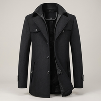 PLUXSTYLE::numise::mens-stand-collar-business-parka::pack-black