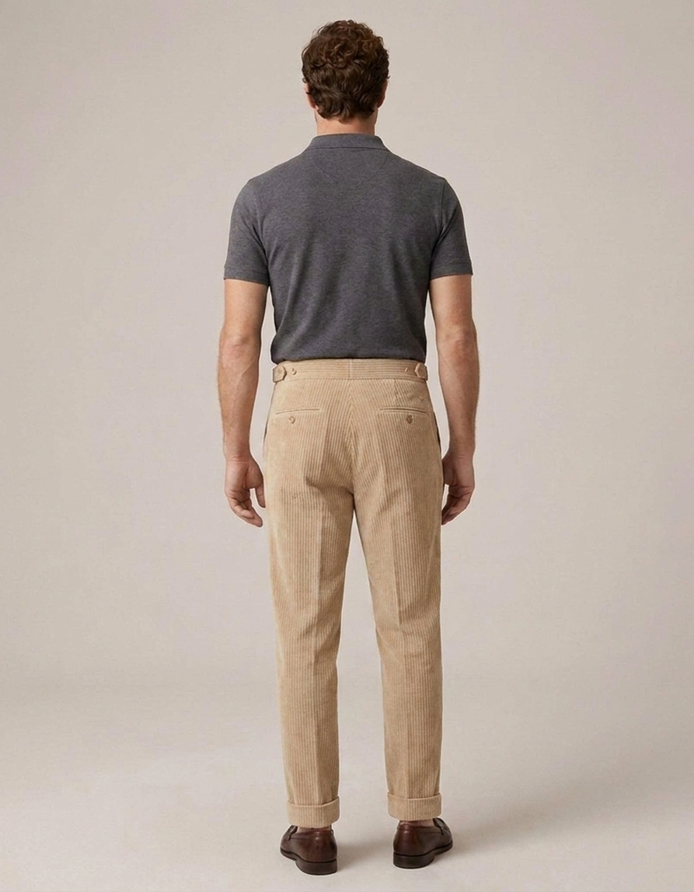 PLUXSTYLE::numise::mens-tailored-pleated-trousers::back