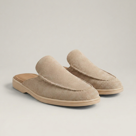 PLUXSTYLE::numise::mens-backless-slip-on-loafers::closeup-detail