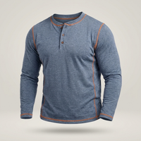 PLUXSTYLE::numise::mens-regular-fit-henley-top::pack-blue