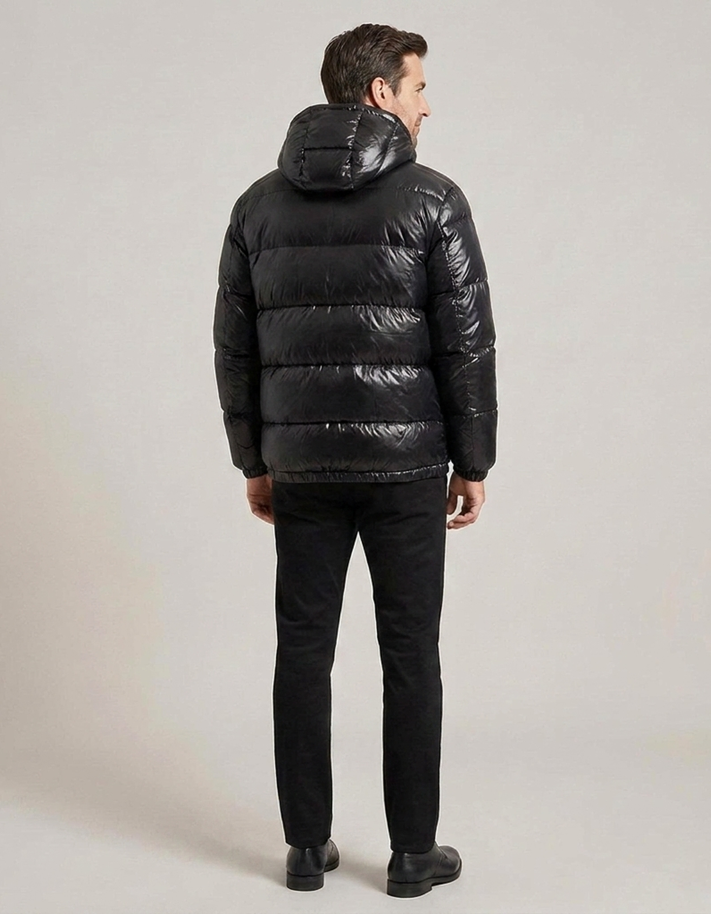 PLUXSTYLE::numise::unisex-glossy-puffer-jacket::back