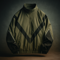Casual Men's Jacket with Modern Reflective Panel Design