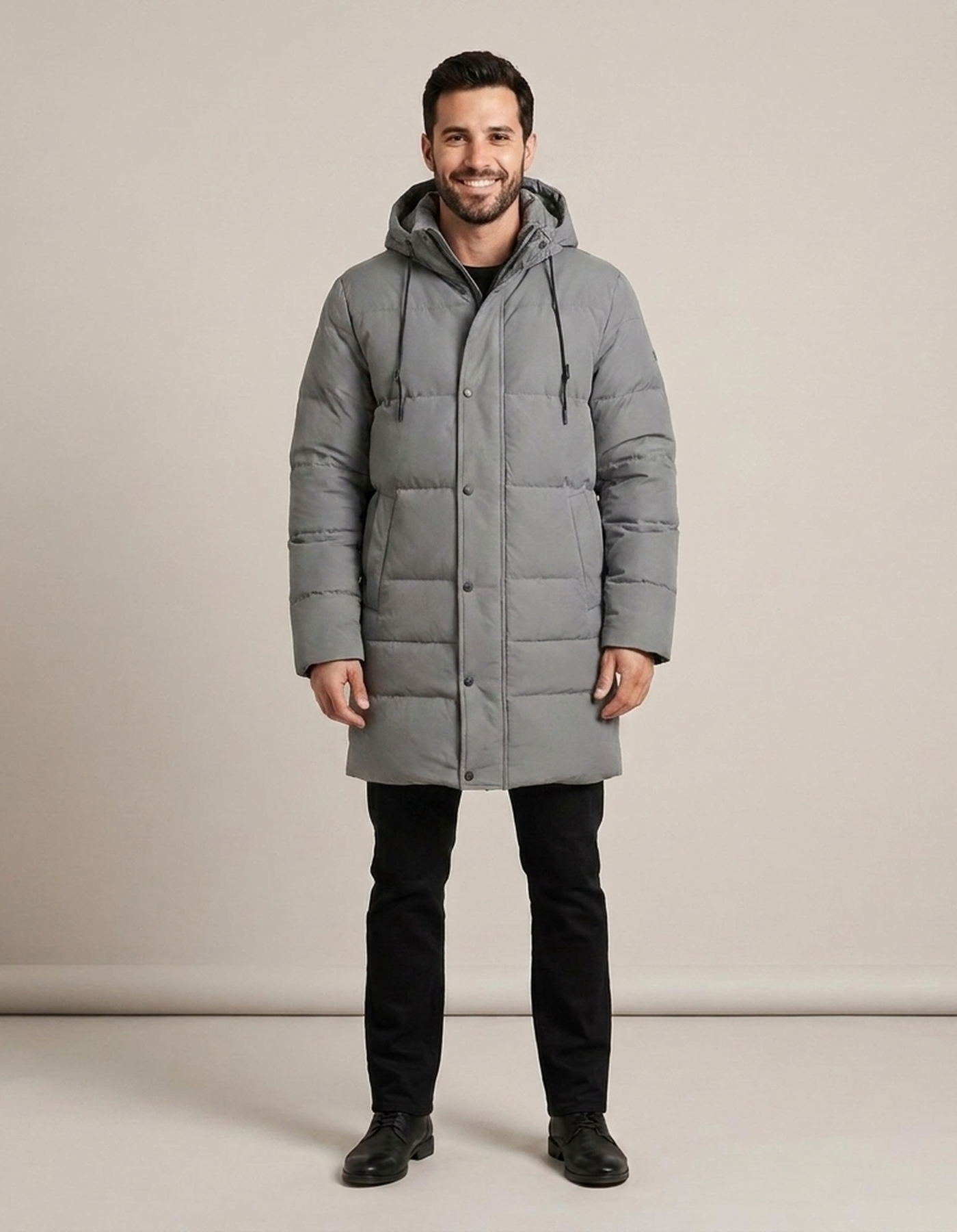 PLUXSTYLE::numise::mens-mid-length-hooded-parka::front