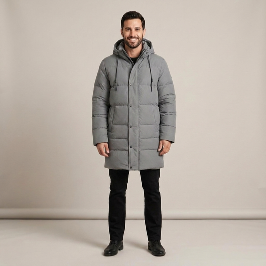 PLUXSTYLE::numise::mens-mid-length-hooded-parka::front