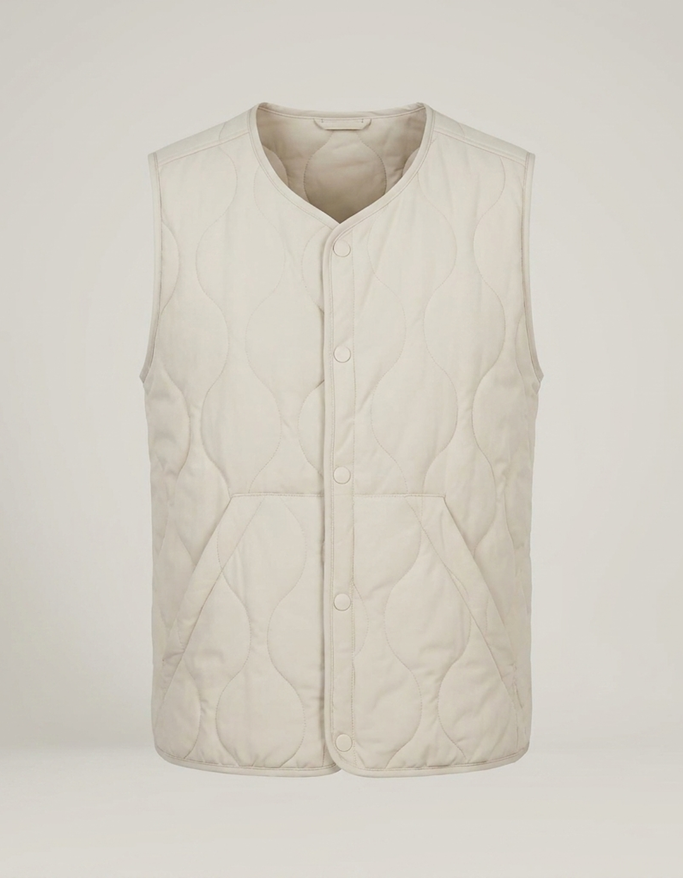 PLUXSTYLE::numise::mens-regular-fit-quilted-vest::pack-beige
