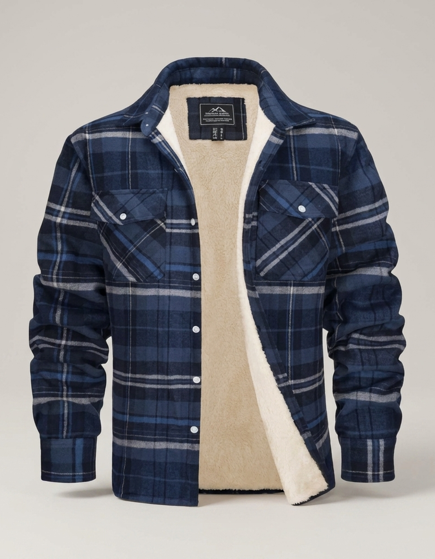 PLUXSTYLE::numise::everyday-plaid-parka::pack-navy-blue