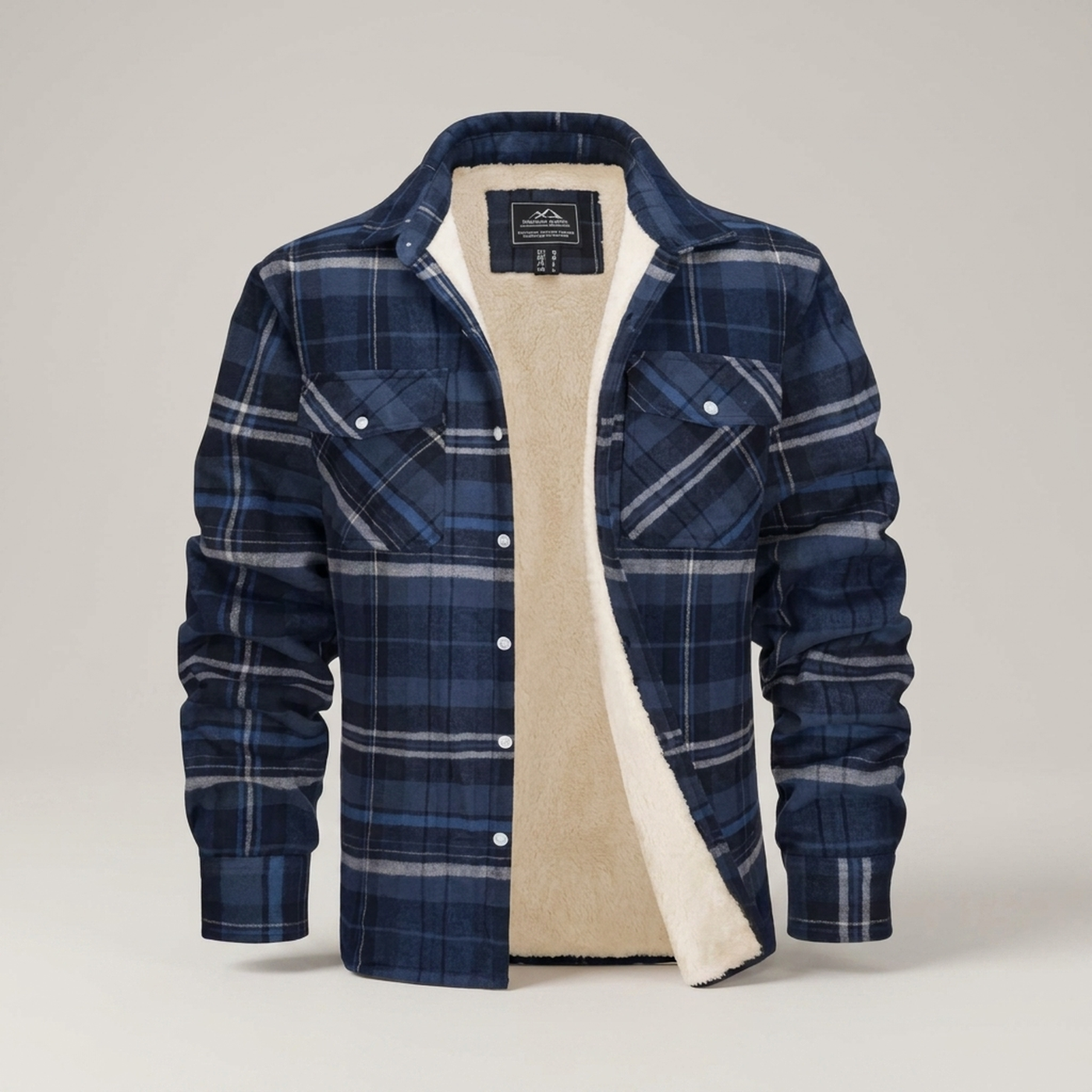 PLUXSTYLE::numise::everyday-plaid-parka::pack-navy-blue