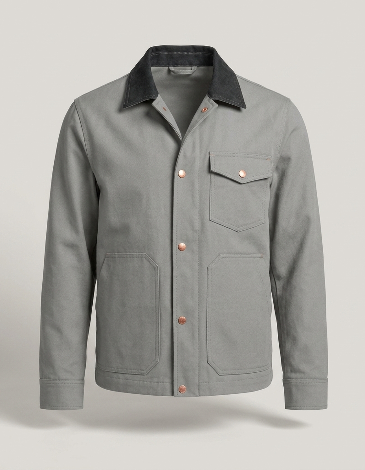 PLUXSTYLE::numise::mens-relaxed-button-down-parka::pack-grey