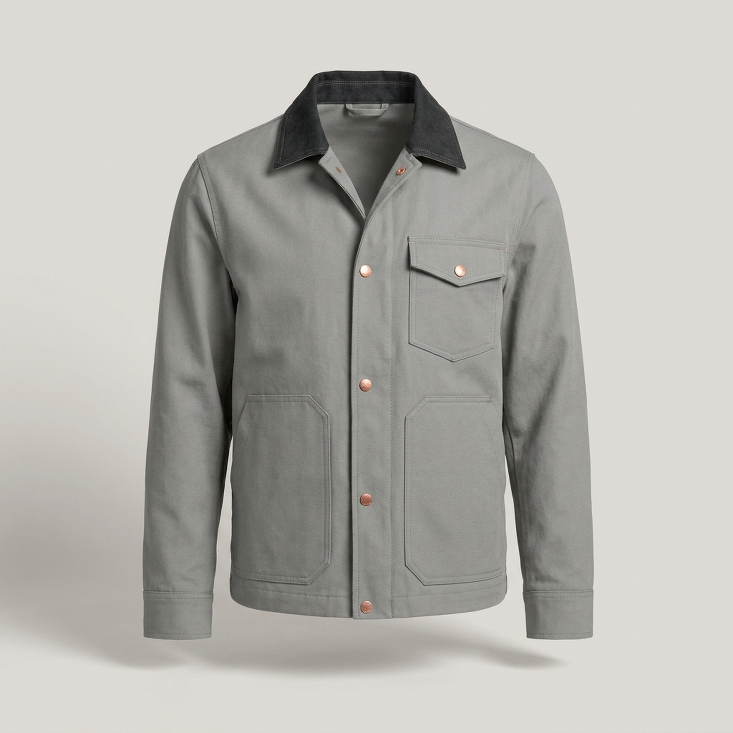 PLUXSTYLE::numise::mens-relaxed-button-down-parka::pack-grey