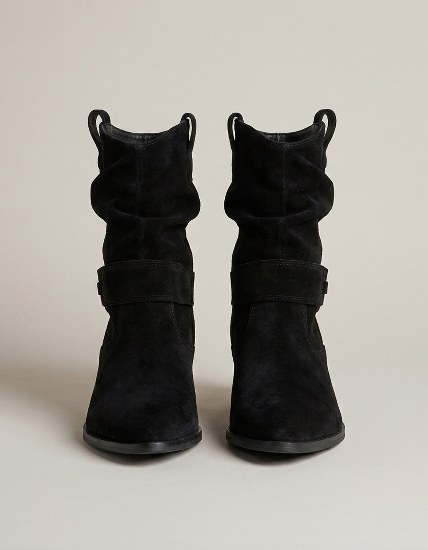 PLUXSTYLE::numise::womens-buckle-slouch-ankle-footwear::pack-black