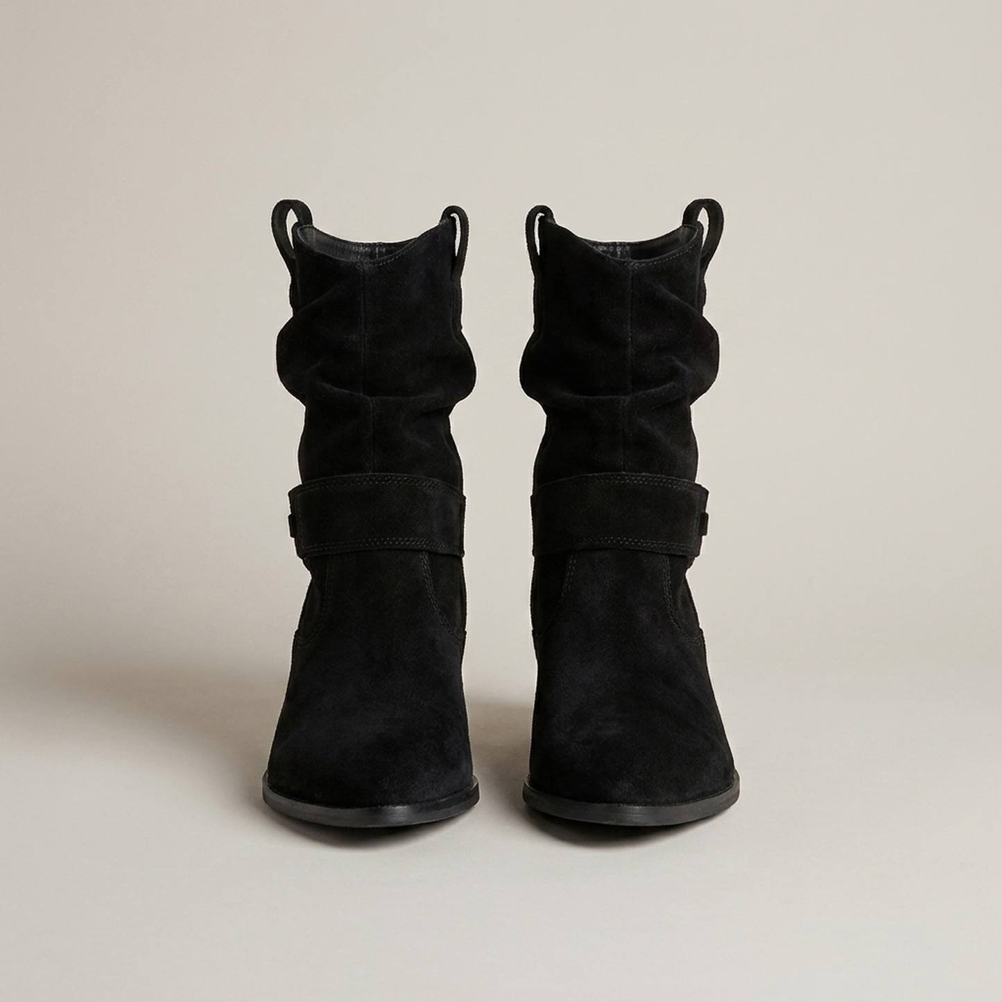 PLUXSTYLE::numise::womens-buckle-slouch-ankle-footwear::pack-black