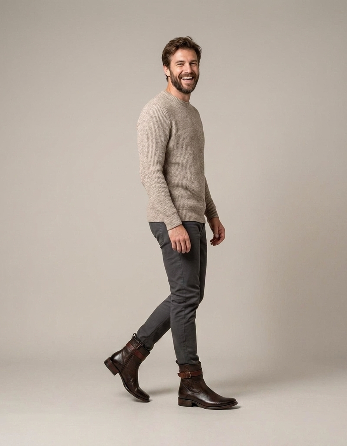 PLUXSTYLE::numise::mens-polished-dark-brown-boots::zoom-out