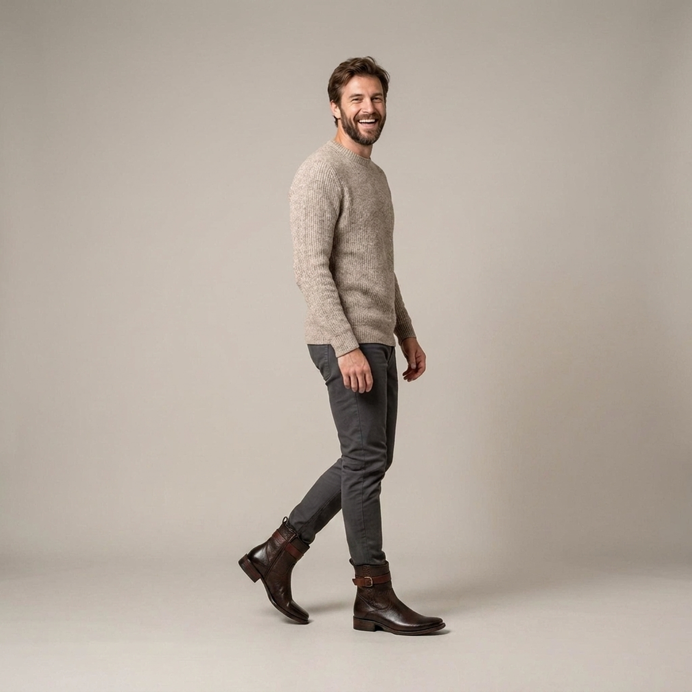 PLUXSTYLE::numise::mens-polished-dark-brown-boots::zoom-out