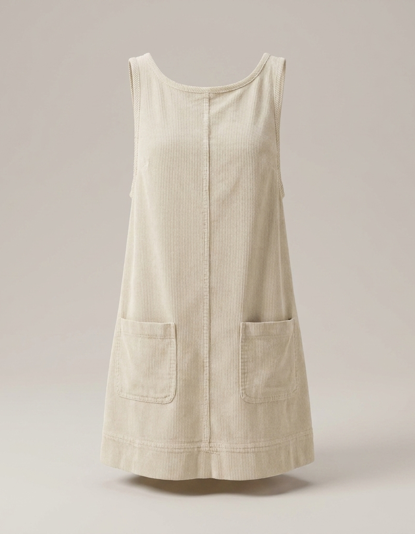 PLUXSTYLE::numise::relaxed-a-line-overall-dress::pack-beige
